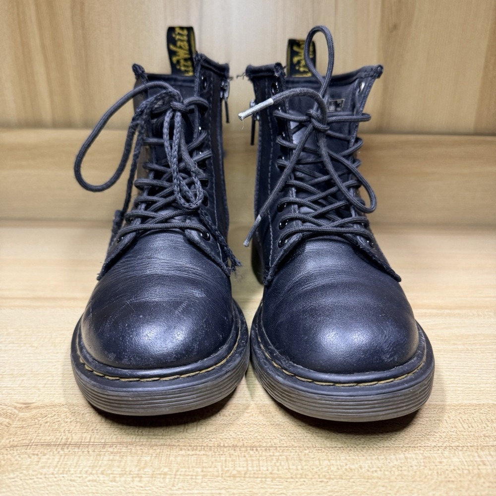 Doc Martens 1460J Black‎ Leather Combat Boots Unisex Black Size 1 READ - Picture 4 of 13